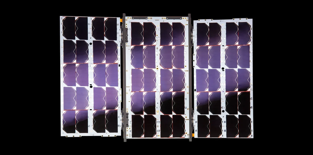 EnduroSat 16U CubeSat front view with solar panels
