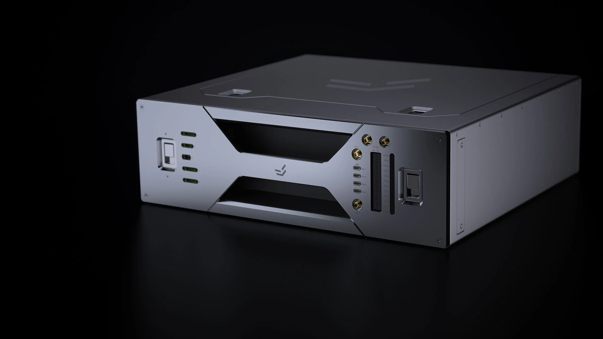 EnduroSat DeskSat flatsat platform showing compact hardware enclosure with front panel interfaces for satellite system development and testing