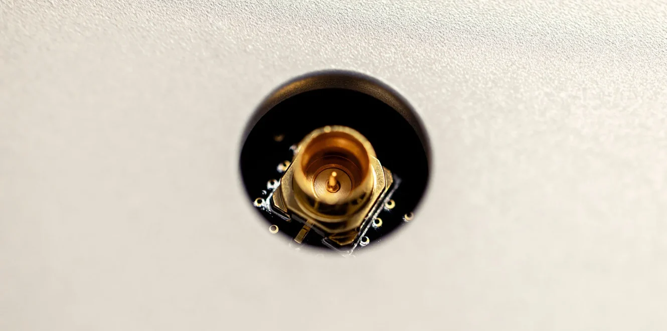 Perspective view of K-Band Antenna 4x4 Patch Array module for satellite communications
