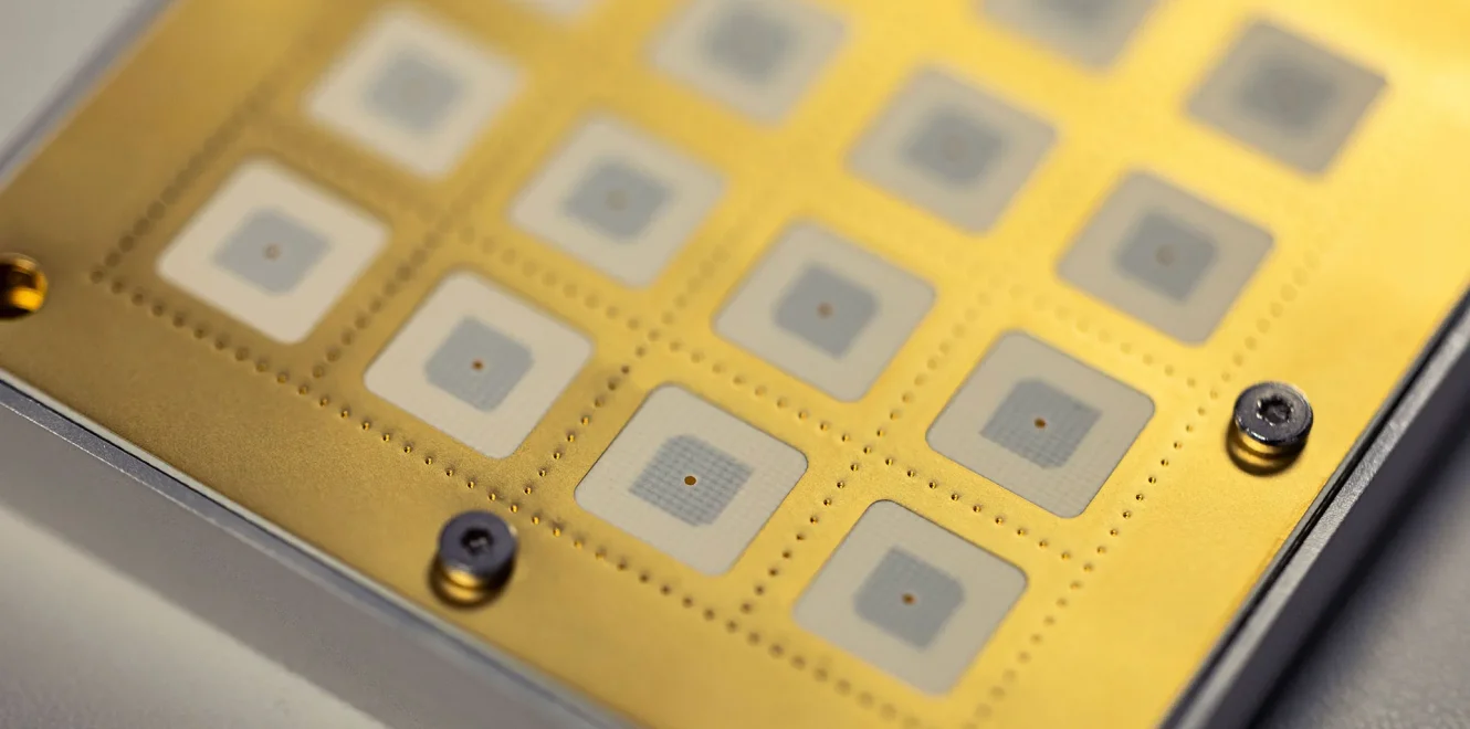 Top view of K-Band Antenna 4x4 Patch Array module for satellite communication