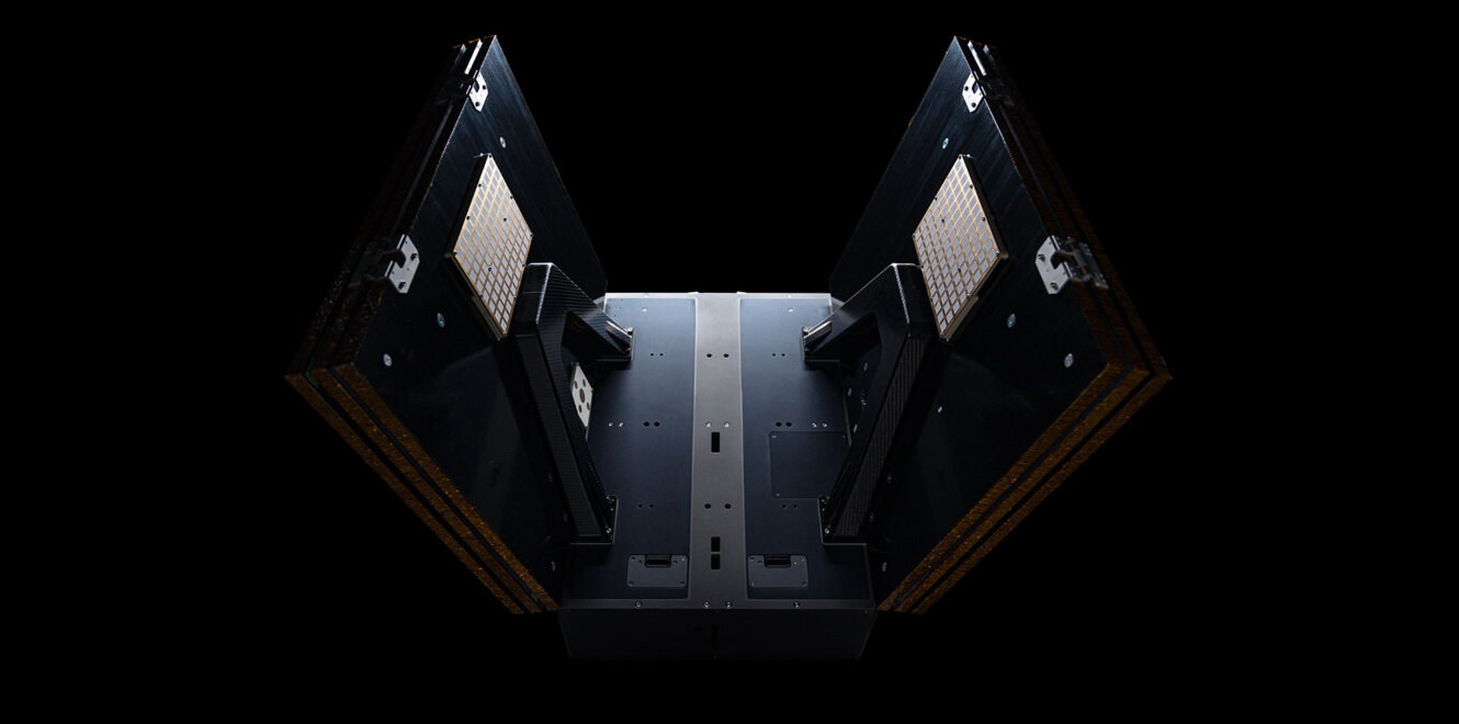 EnduroSat ESPA-Class Satellite platform with symmetrical deployable solar arrays and modular structural bus design