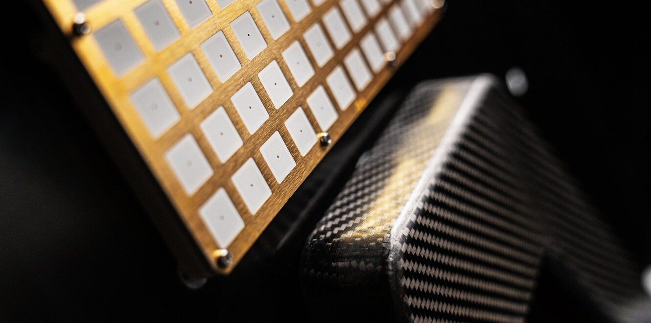 EnduroSat ESPA-Class Satellite close-up of high-efficiency solar cell array and composite structural support element