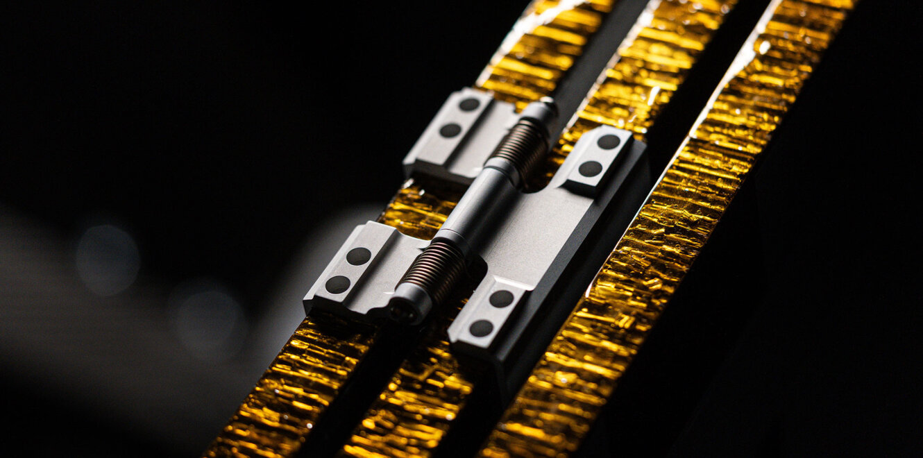 EnduroSat ESPA-Class Satellite close-up of solar panel hinge and deployment mechanism with reinforced structural mounts