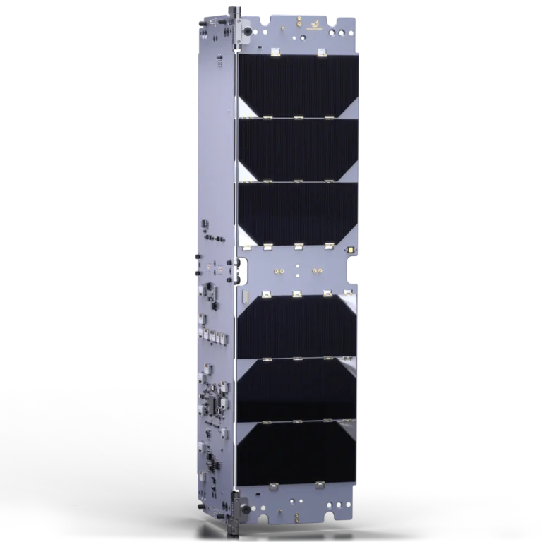 Undeployed 3U Deployable Solar Panel with white background