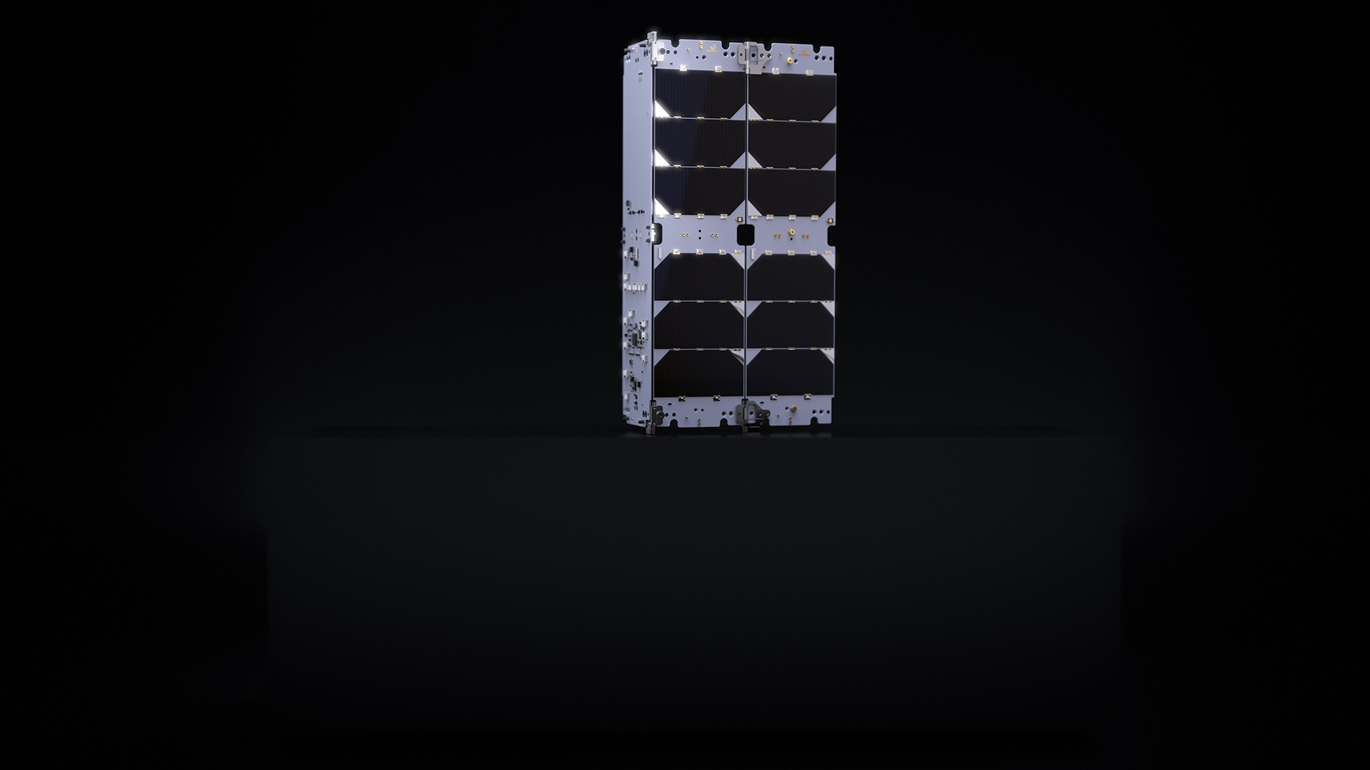 3U Double Deployable Solar Panel with black background