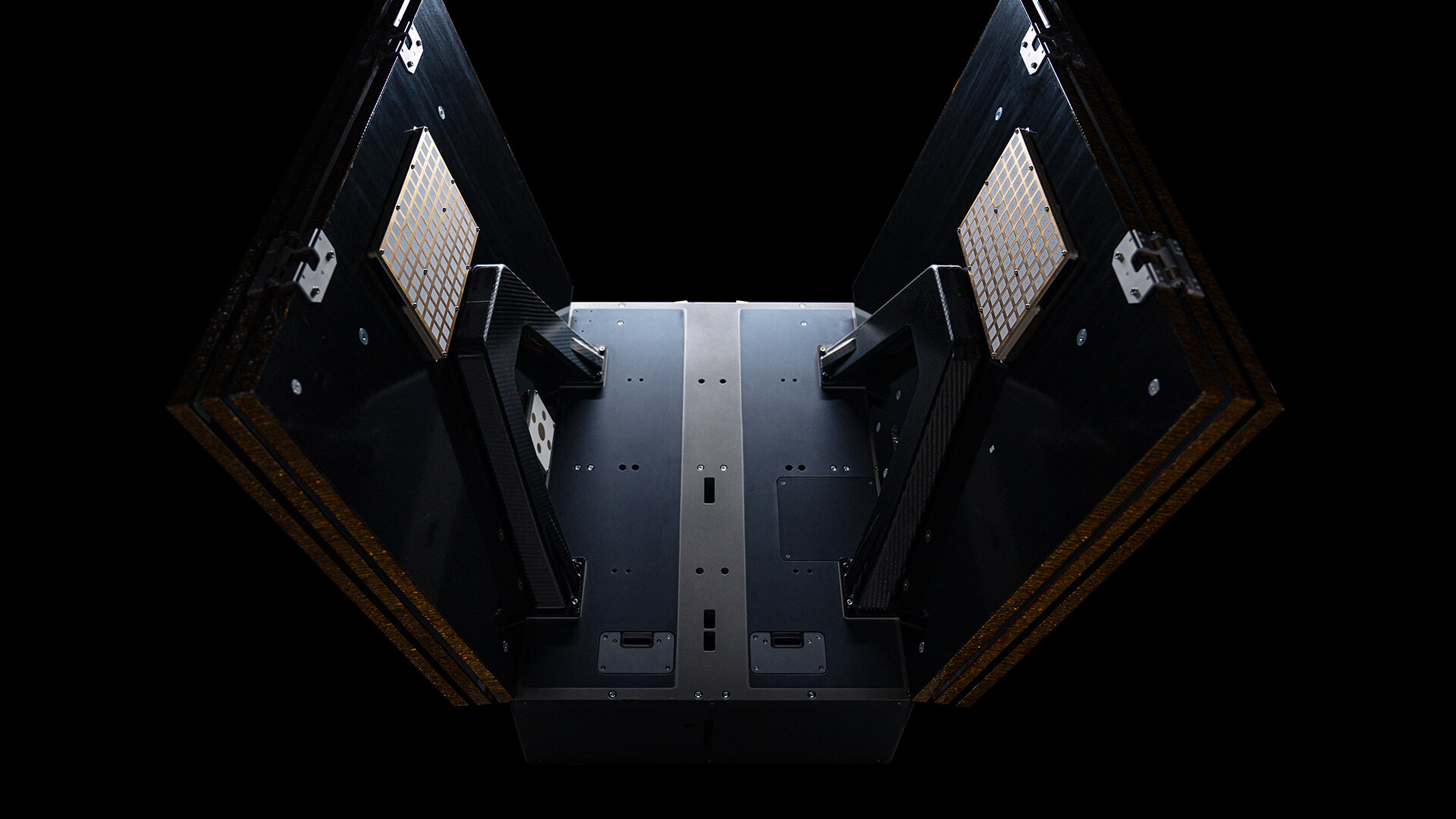 EnduroSat's ESPA-class satellite front view with solar panels folded
